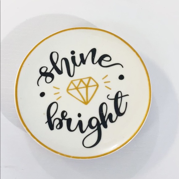 GLAM JEWELRY TRINKETS CIRCLE GLASS PLATE! - Picture 2 of 3